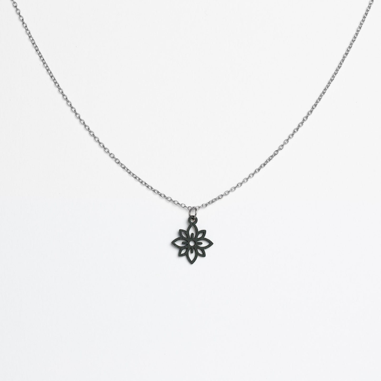 Halskette mit Holzanhänger - 'Flower mini'