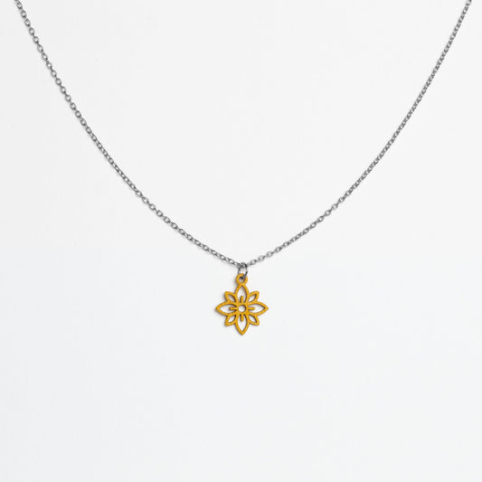 Halskette mit Holzanhänger - 'Flower mini'