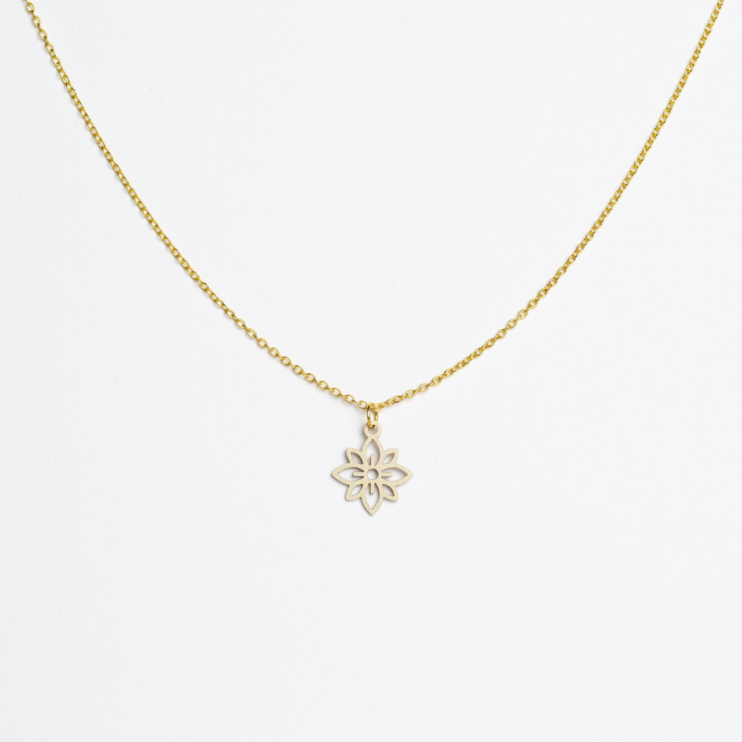 Halskette mit Holzanhänger - 'Flower mini'