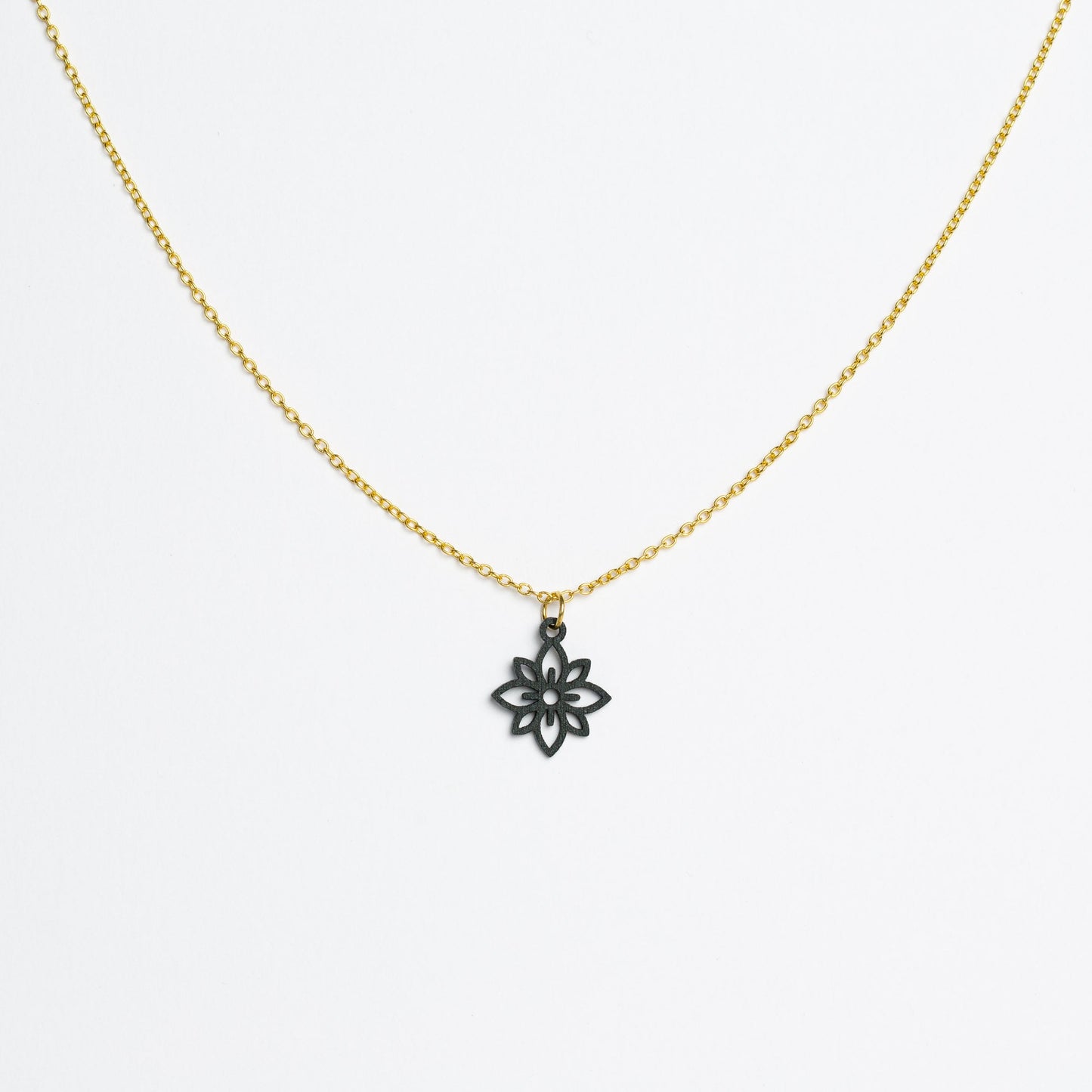 Halskette mit Holzanhänger - 'Flower mini'