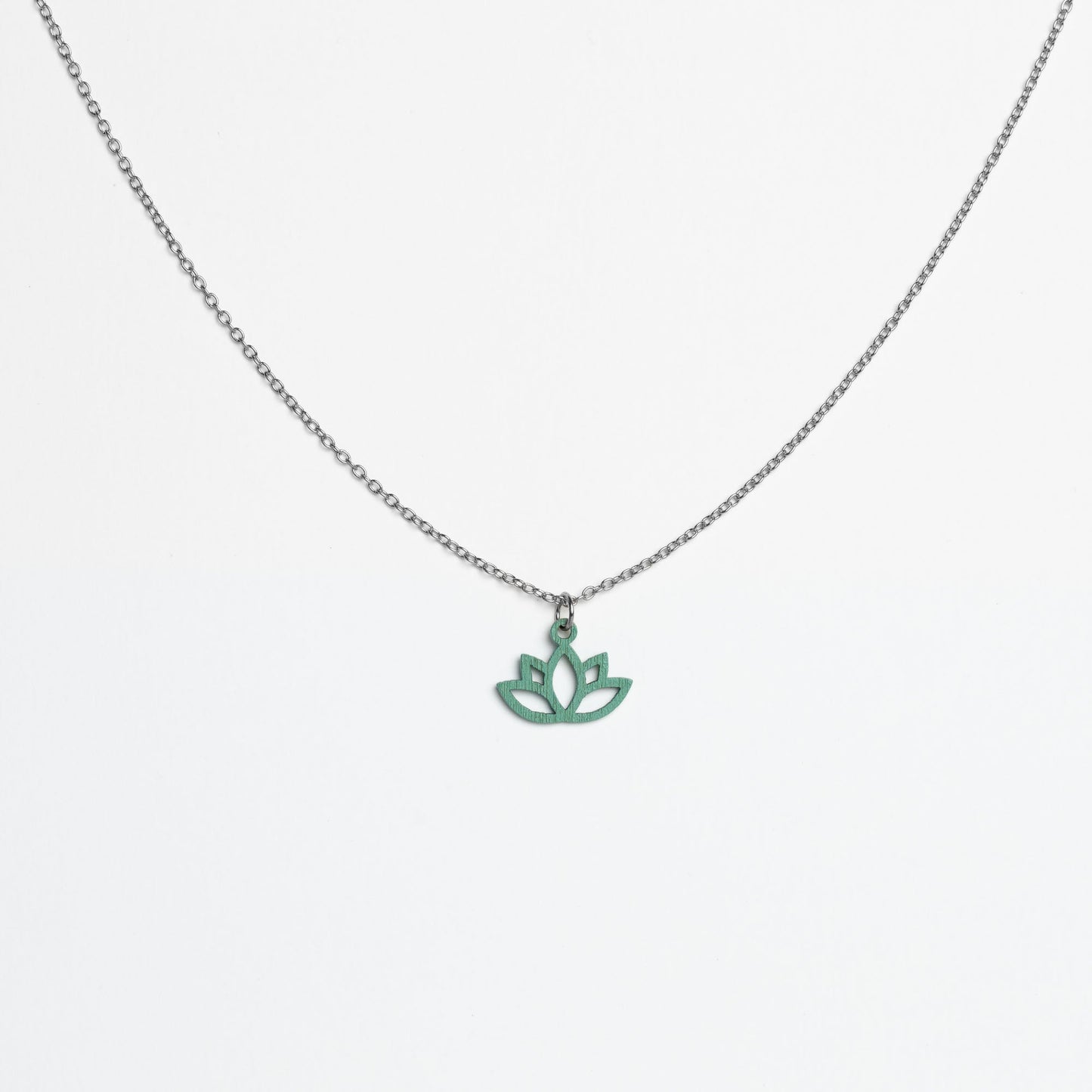 Halskette mit Holzanhänger - 'Lotus'