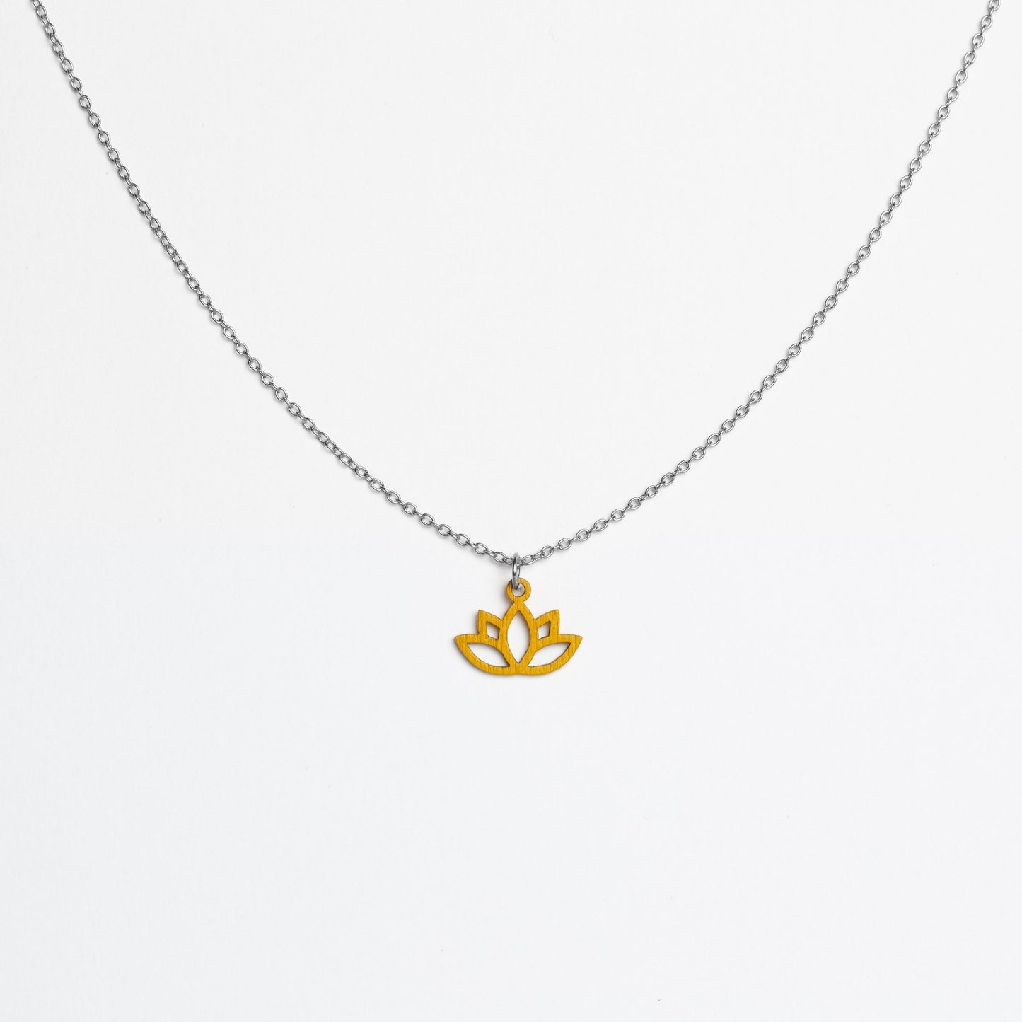 Halskette mit Holzanhänger - 'Lotus'