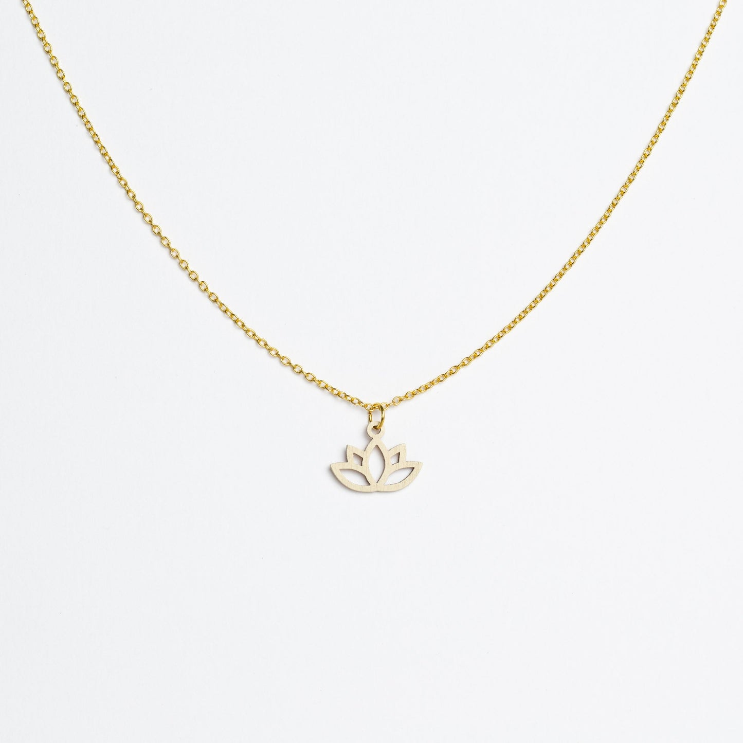 Halskette mit Holzanhänger - 'Lotus'