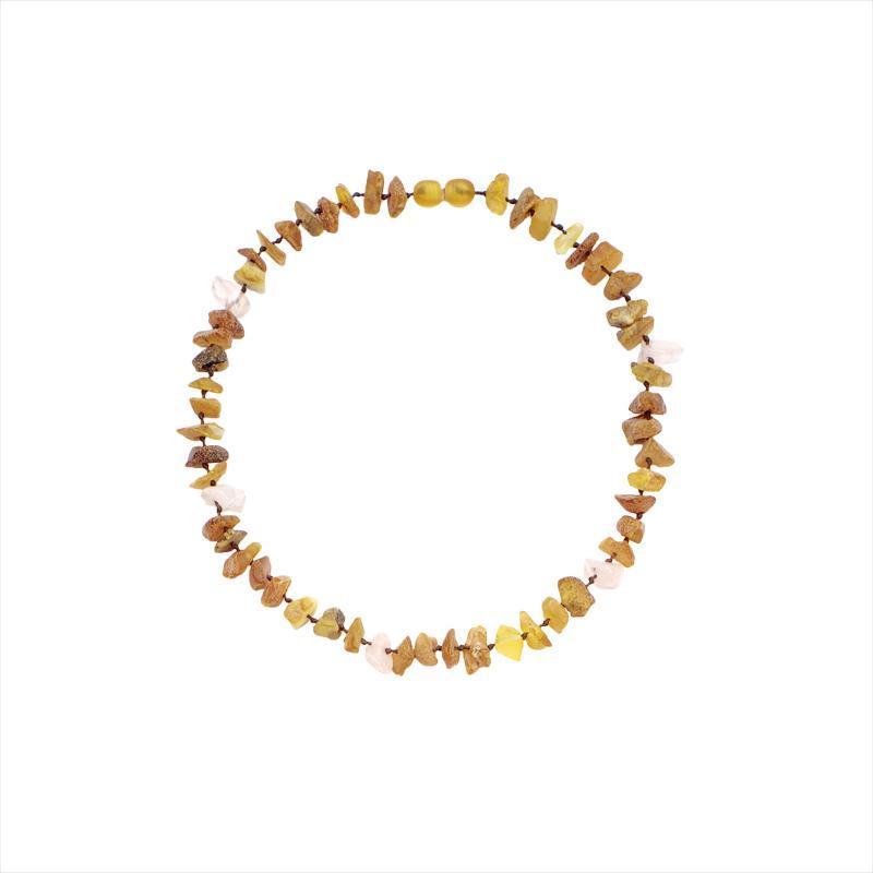 Hunde Bernsteinkette Rosenquarz