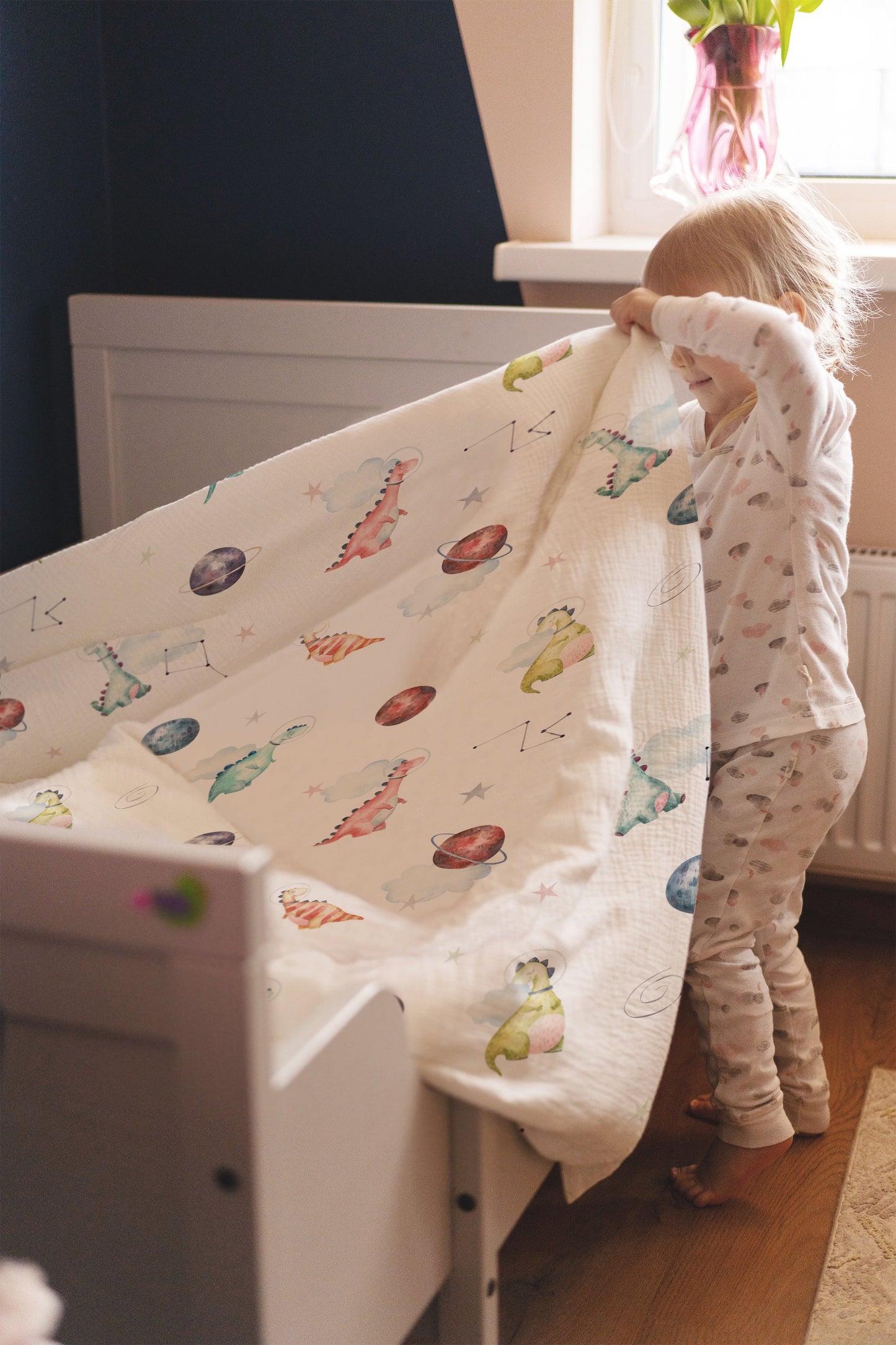 "Dino Galaxy" Premium Kinderbettwäsche