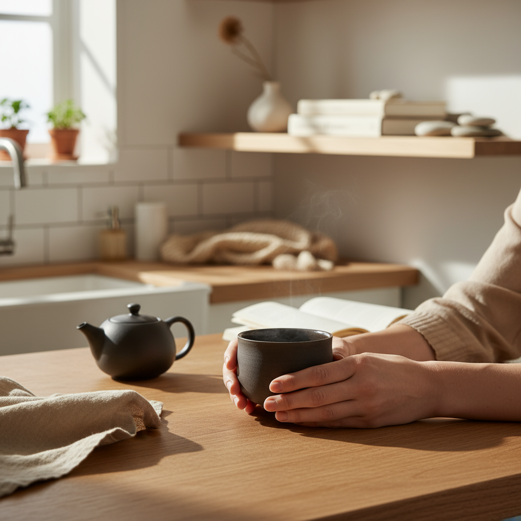 Ocha Teetasse grau/schwarz | Matcha Tasse