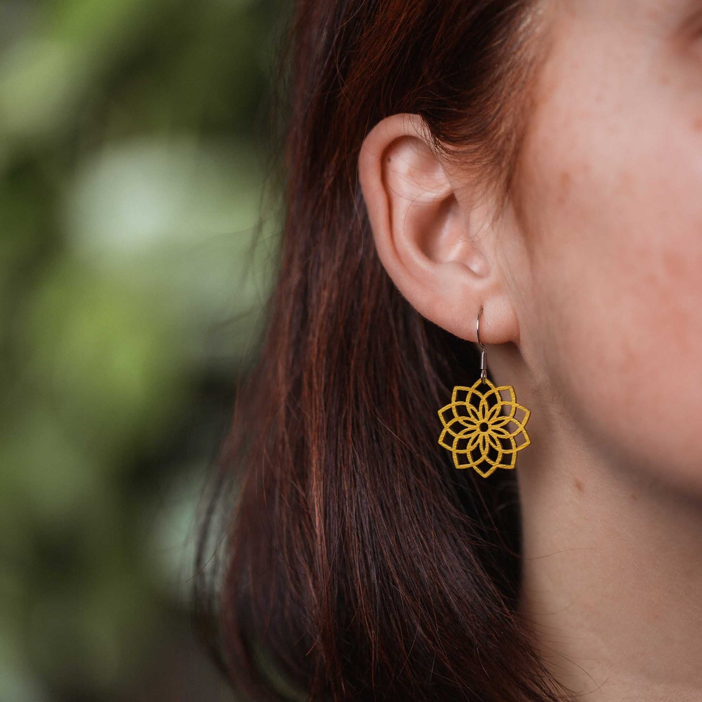 Ohrringe / Ohrhänger aus Holz | Mandala