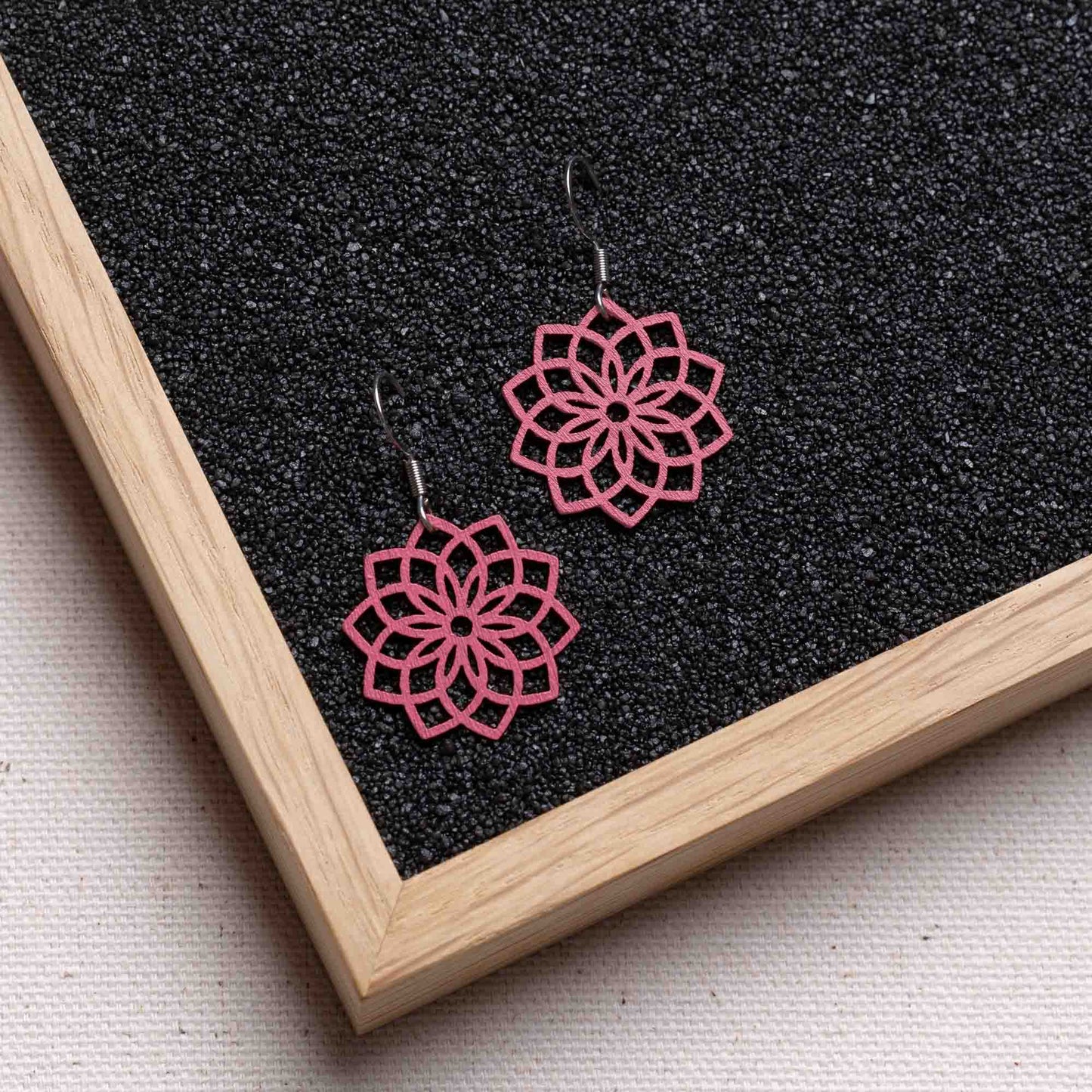 Ohrringe / Ohrhänger aus Holz | Mandala