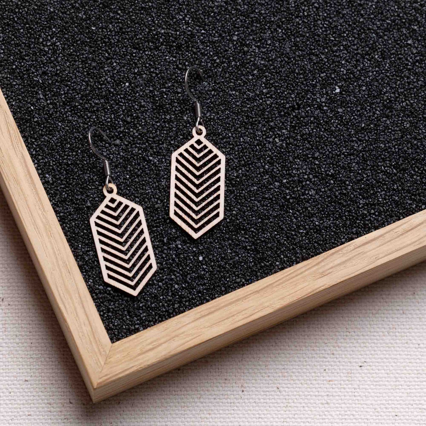 Ohrringe / Ohrhänger aus Holz | Geometric