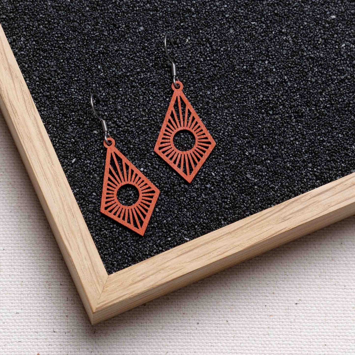 Ohrringe / Ohrhänger aus Holz | Sunrise