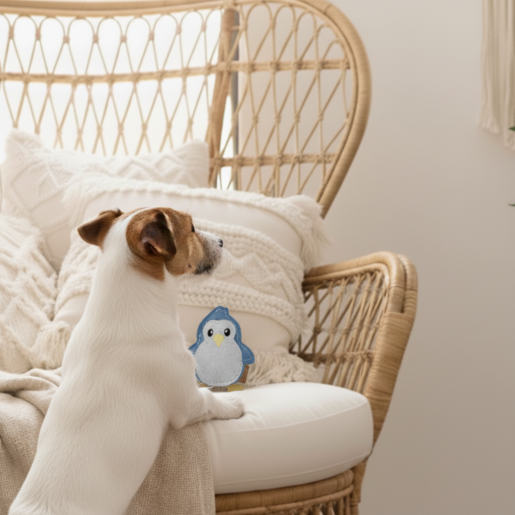 BUDDY. Hundespielzeug aus Leder "Kleiner Pinguin"