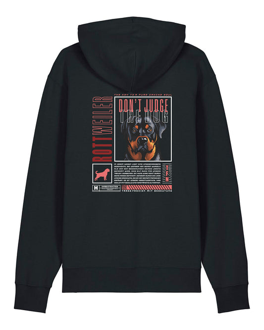 "Don't judge the dog" Unisex Hoodie (Rottweiler)