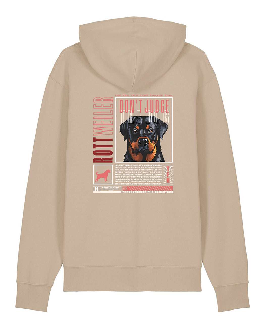 "Don't judge the dog" Unisex Hoodie (Rottweiler)