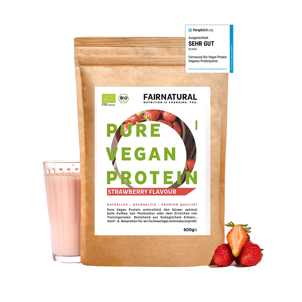 Bio Veganes Proteinpulver Erdbeere ohne Soja