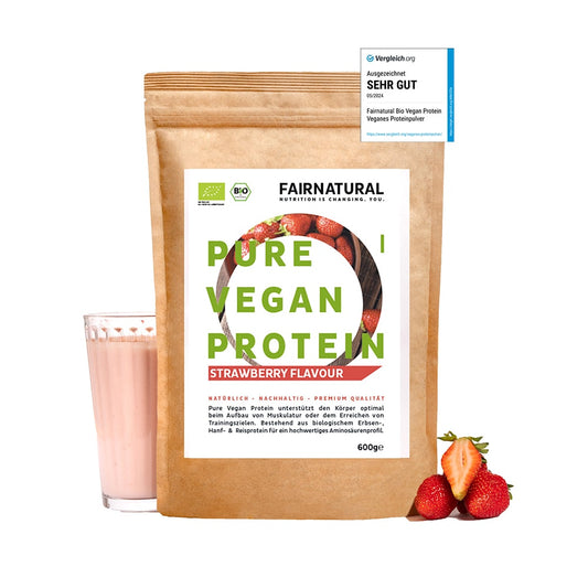 Bio Veganes Proteinpulver Erdbeere ohne Soja