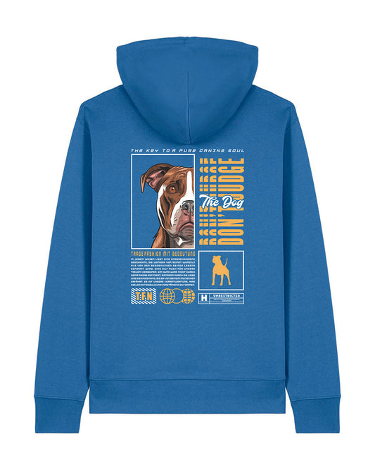 "Don't judge the dog" Unisex Hoodie (Staffordshire Terrier)