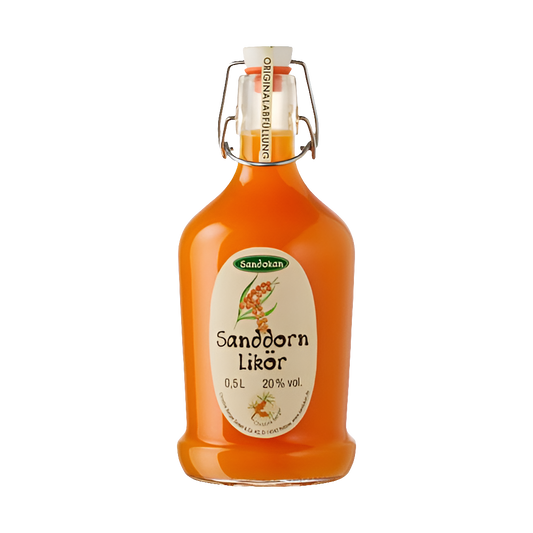 Sanddornlikör 0,5L Siphon Henkelflasche