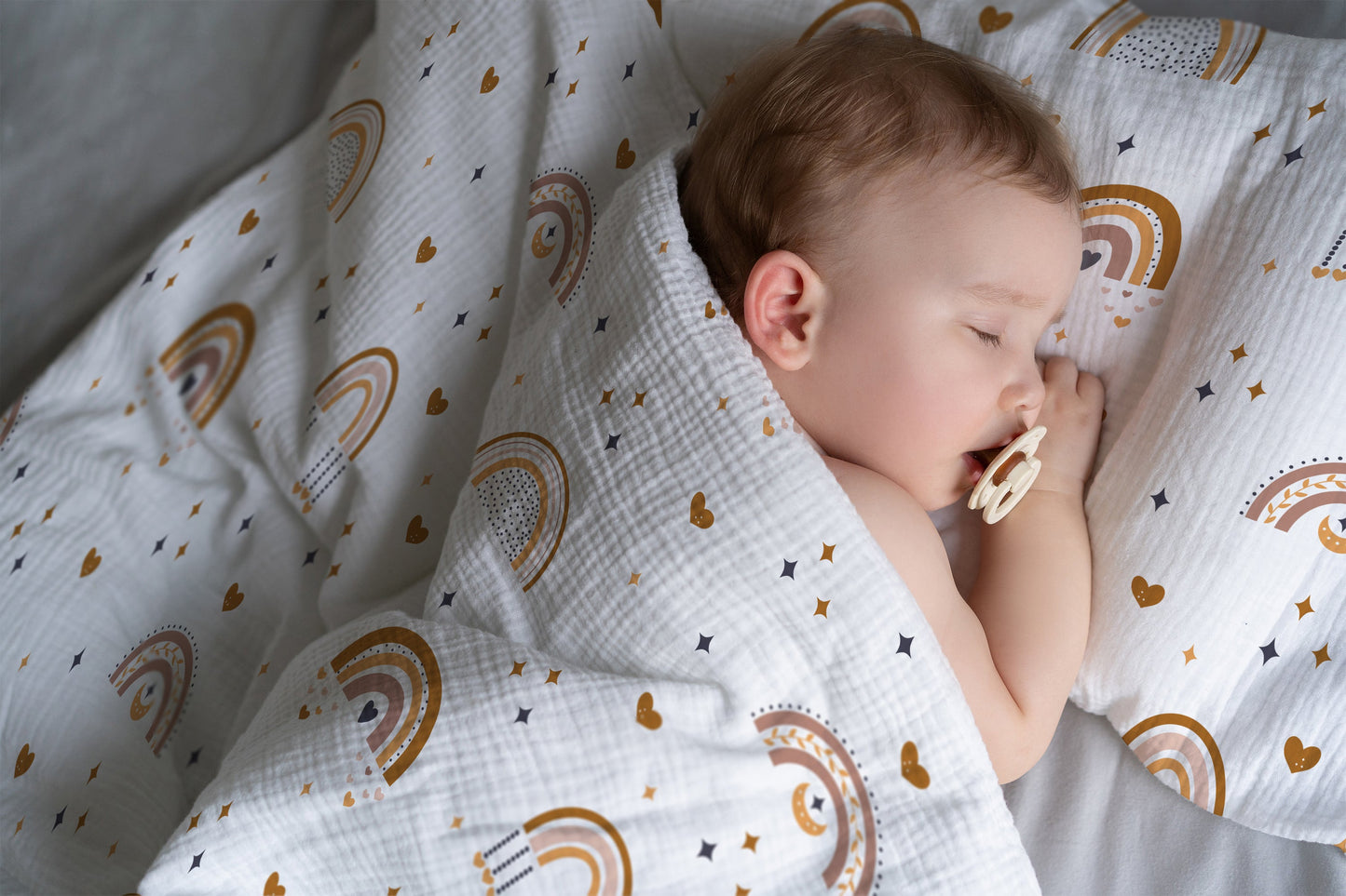 “Boho Rainbow" Premium Kinderbettwäsche