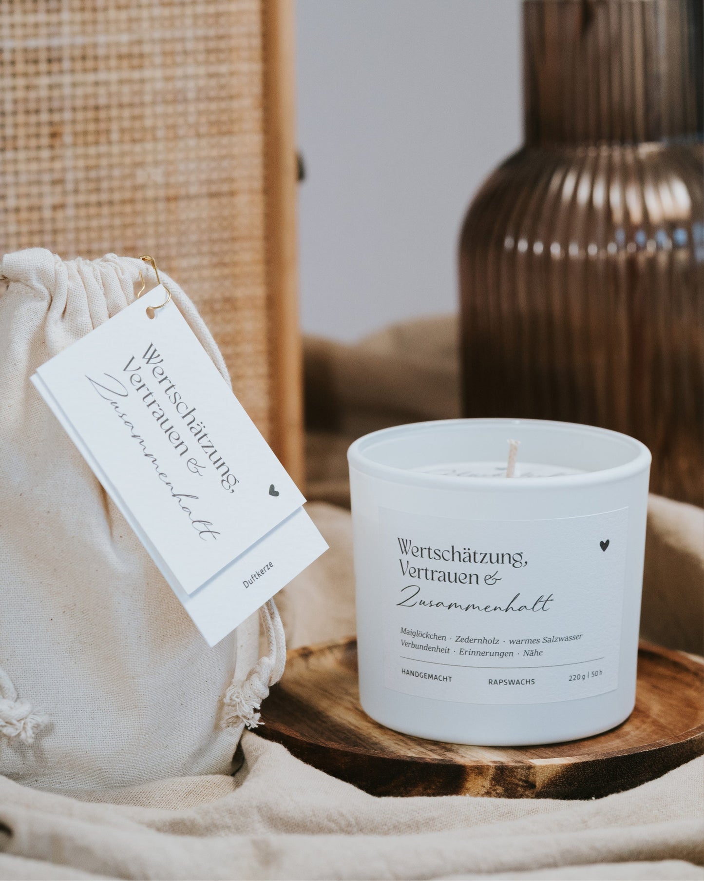 Wertschätzung, Vertrauen und Zusammenhalt · Duftkerze