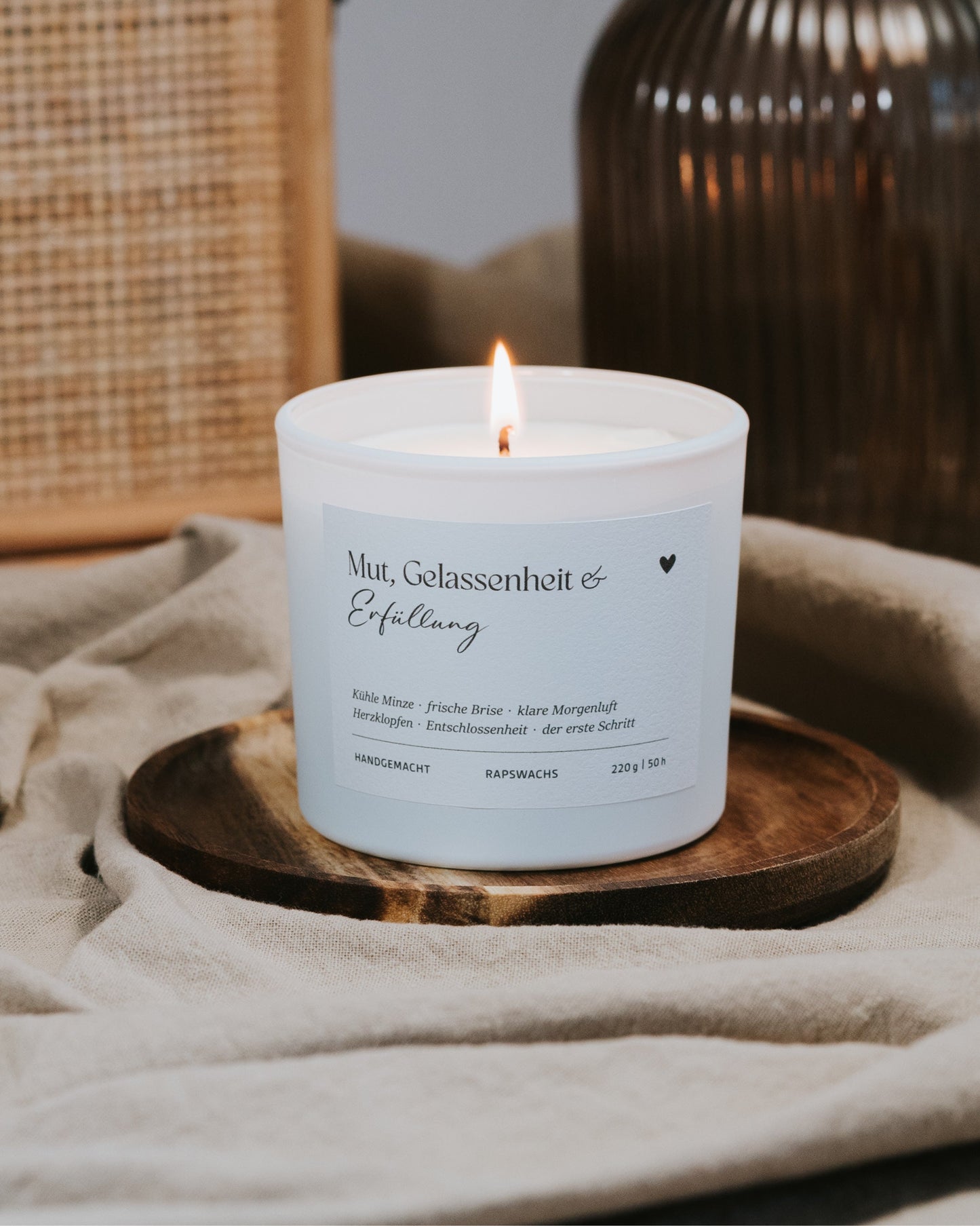 Mut, Gelassenheit und Erfüllung · Duftkerze