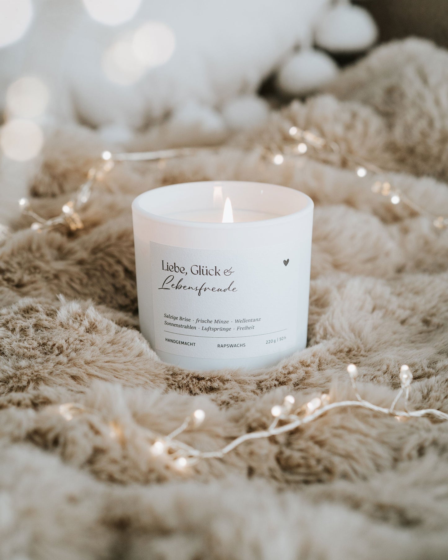 Liebe, Glück und Lebensfreude · Duftkerze
