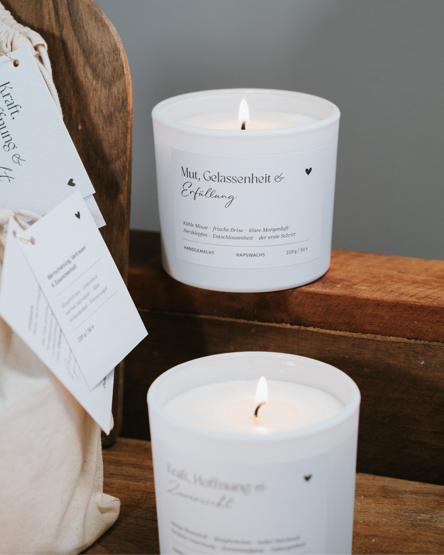 Mut, Gelassenheit und Erfüllung · Duftkerze