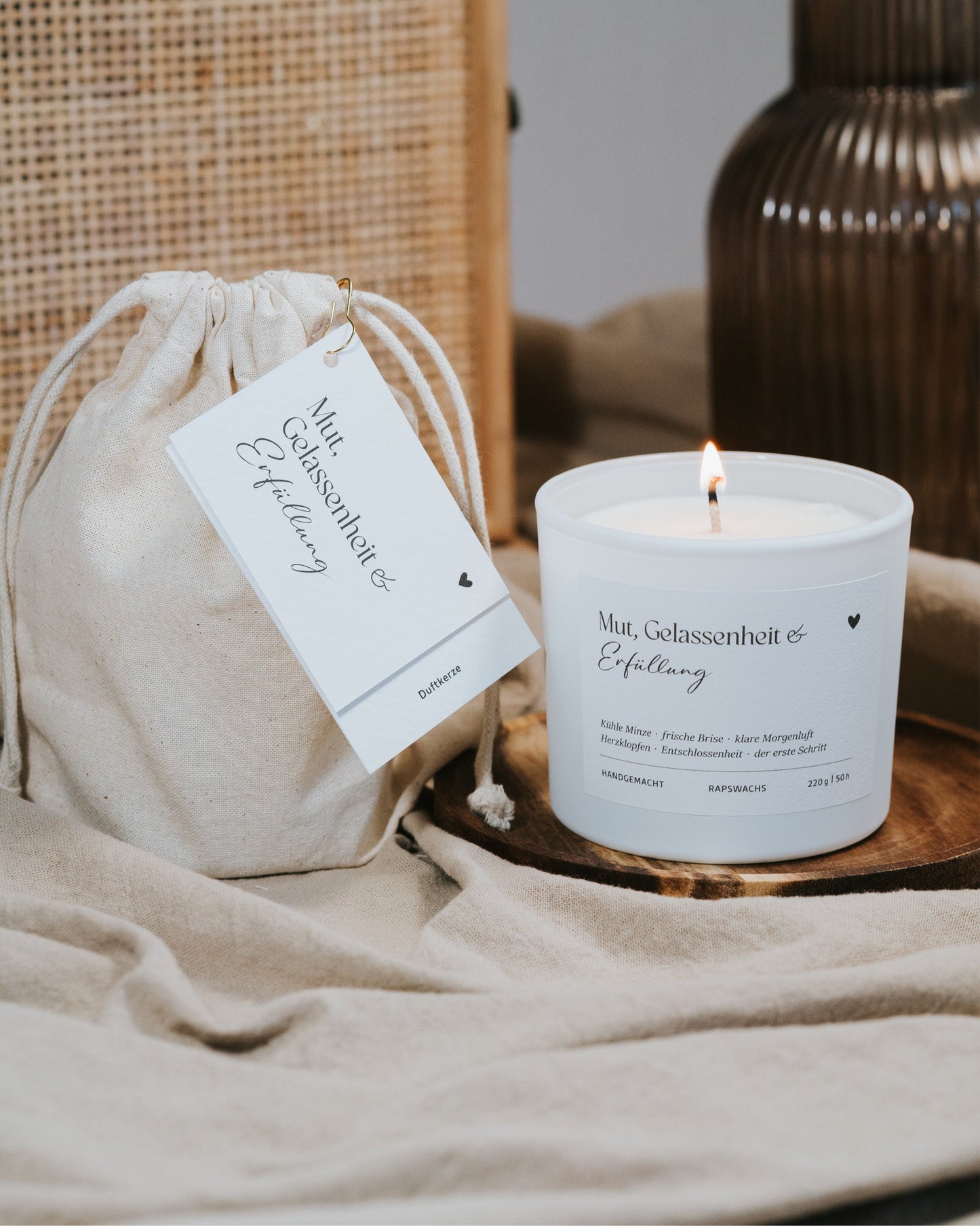 Mut, Gelassenheit und Erfüllung · Duftkerze