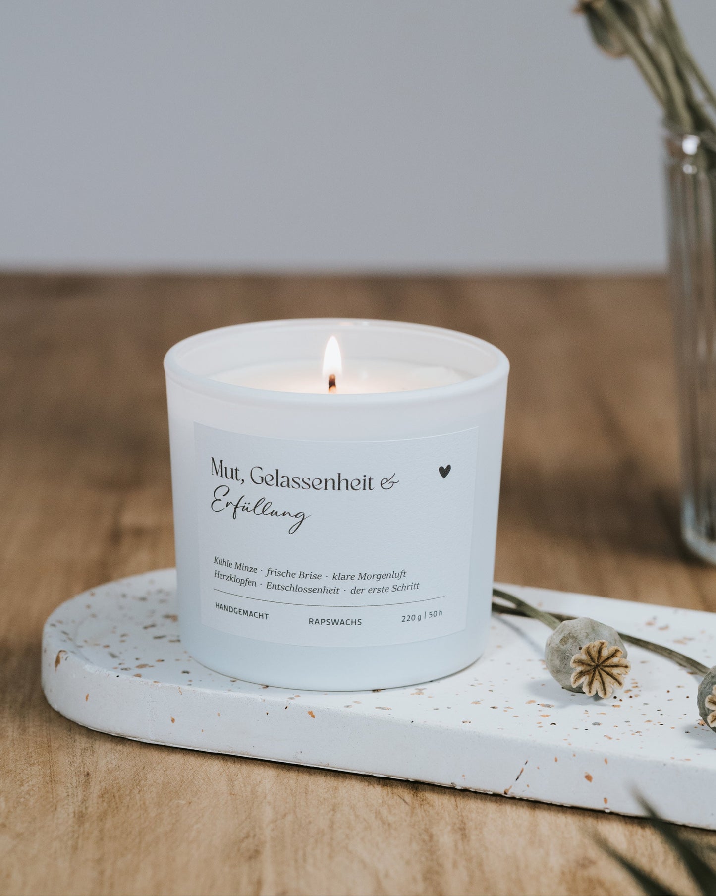 Mut, Gelassenheit und Erfüllung · Duftkerze