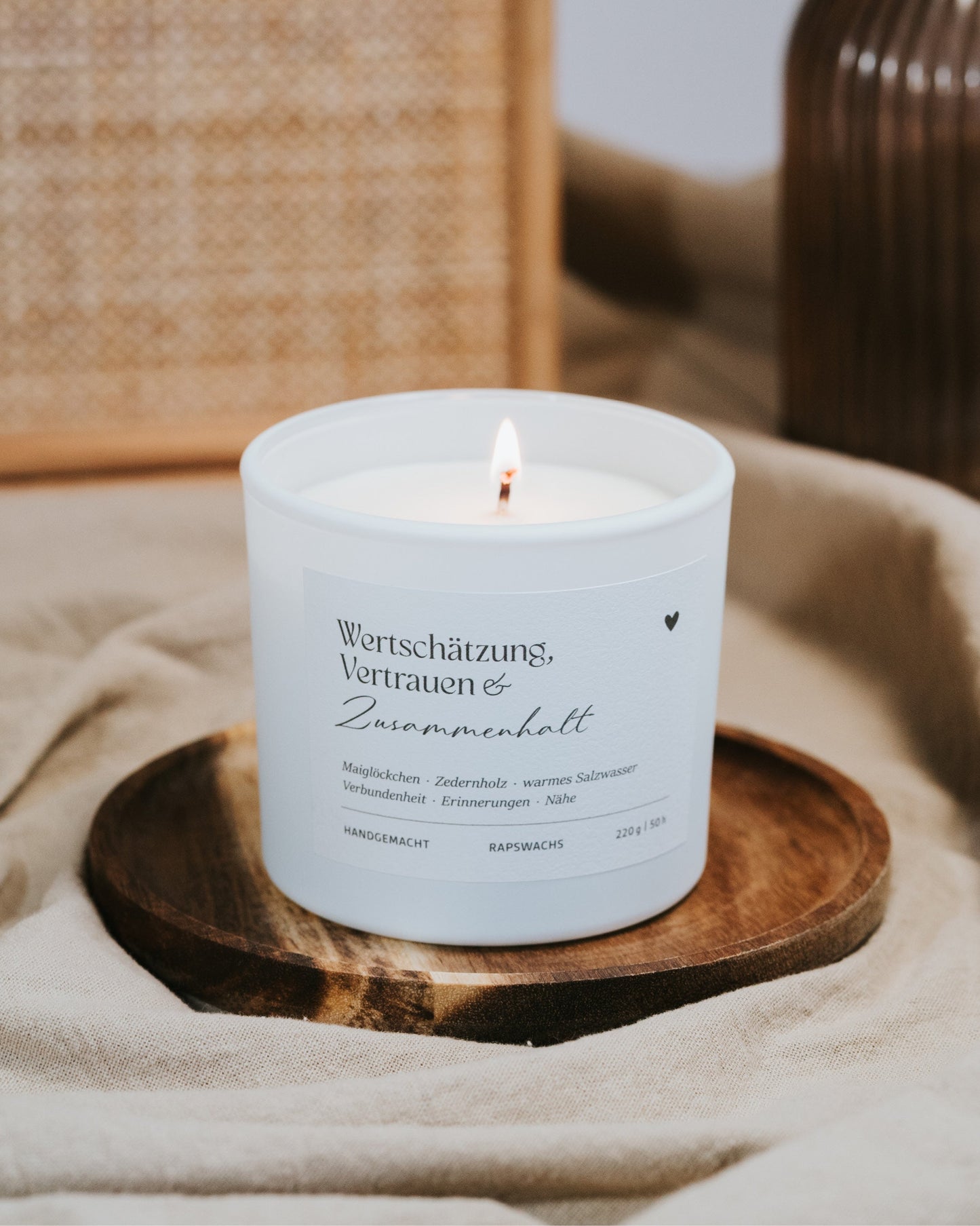 Wertschätzung, Vertrauen und Zusammenhalt · Duftkerze