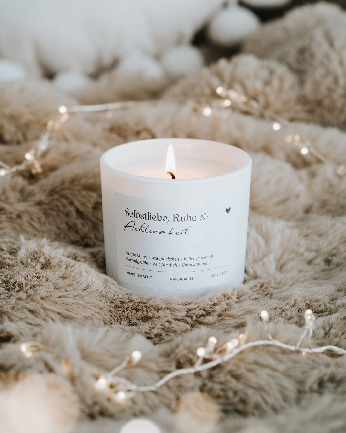 Selbstliebe, Ruhe und Achtsamkeit · Duftkerze