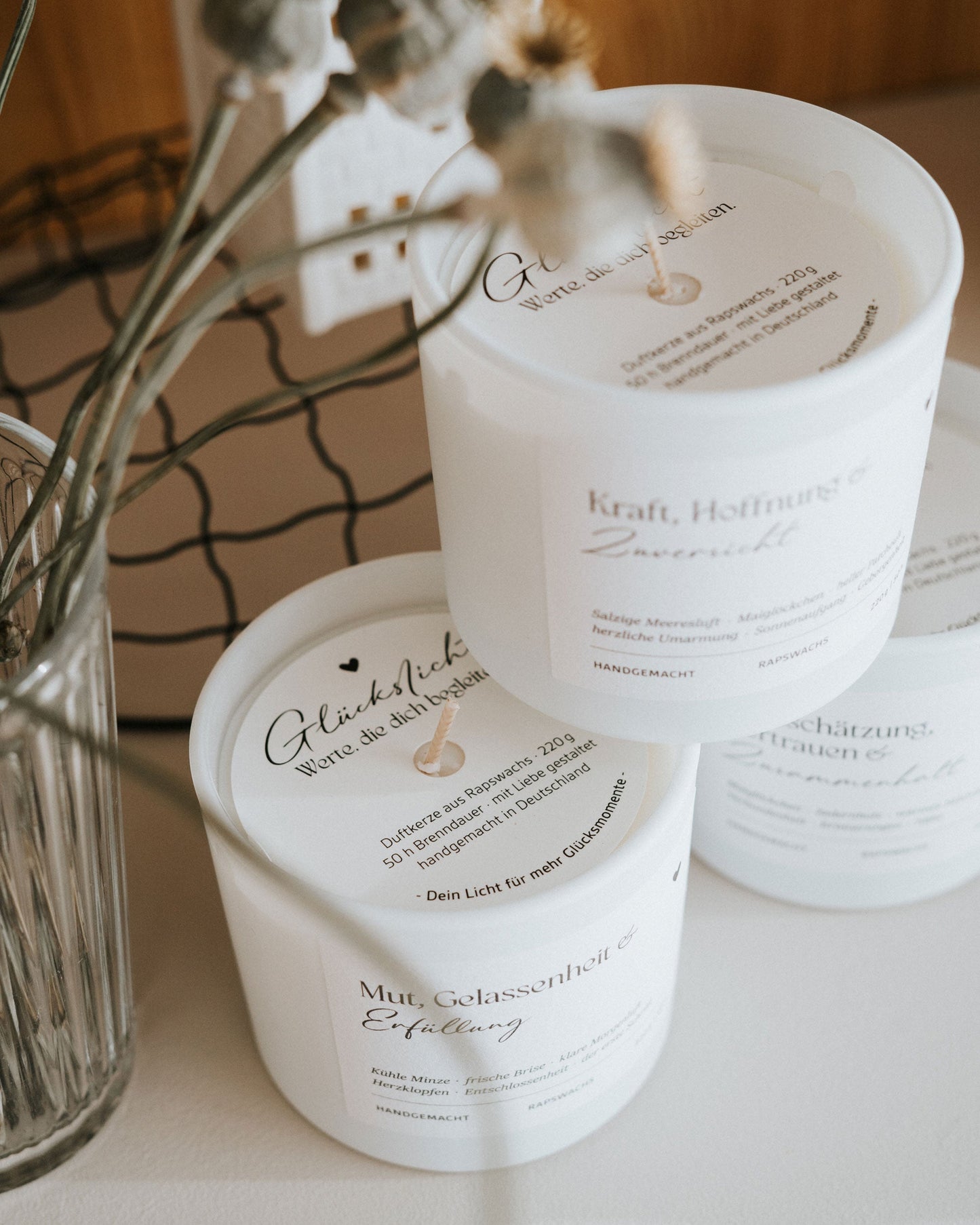 Liebe, Glück und Lebensfreude · Duftkerze