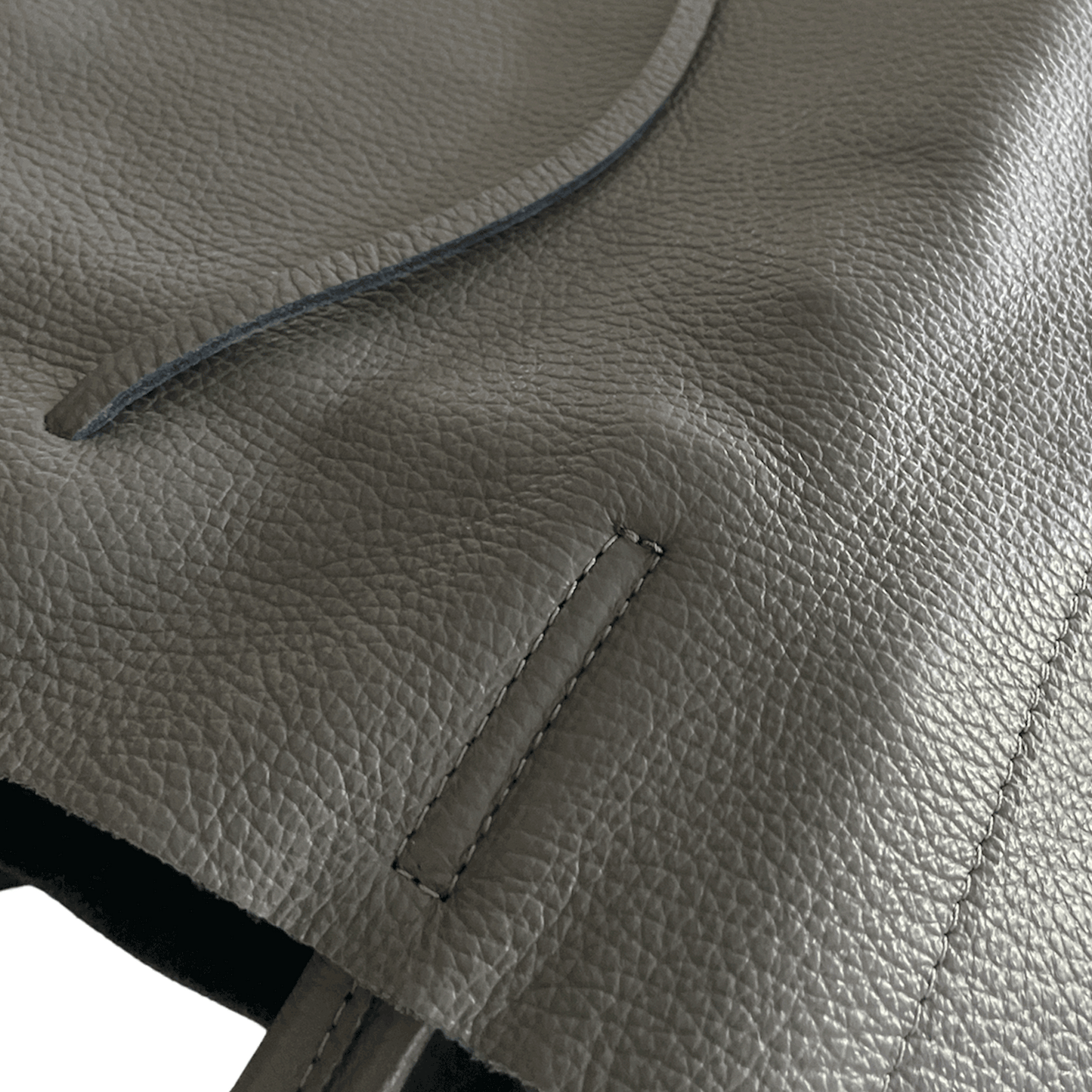 Leder Shopper mit Innentasche Dunkelgrau