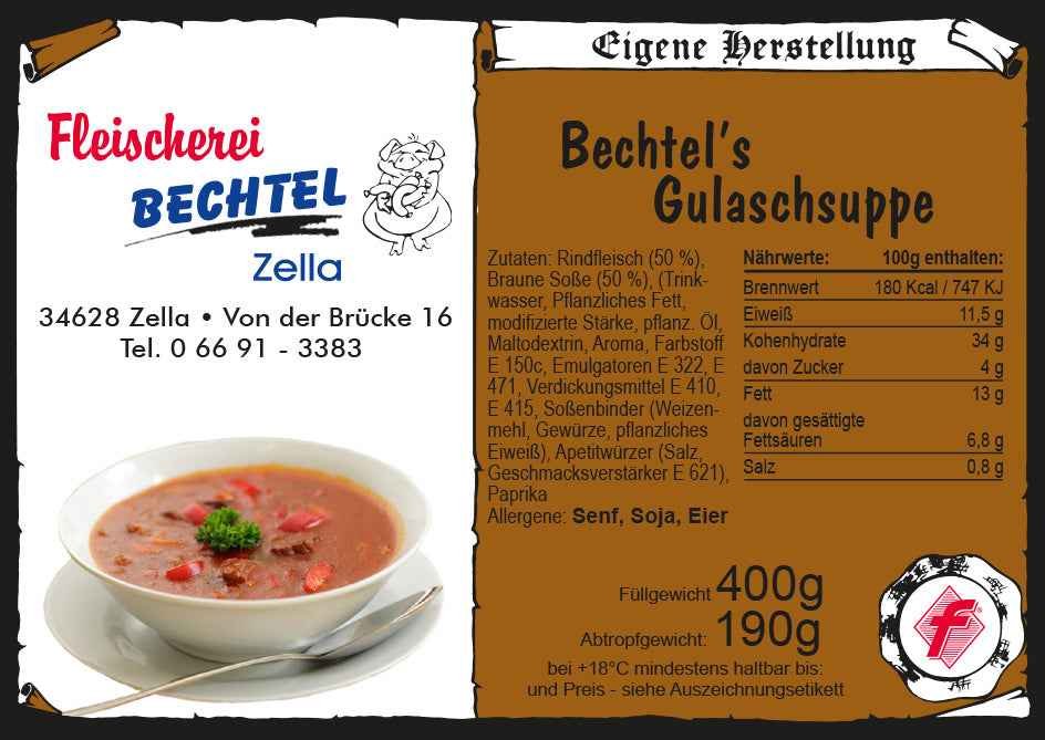 Gulaschsuppe im Glas