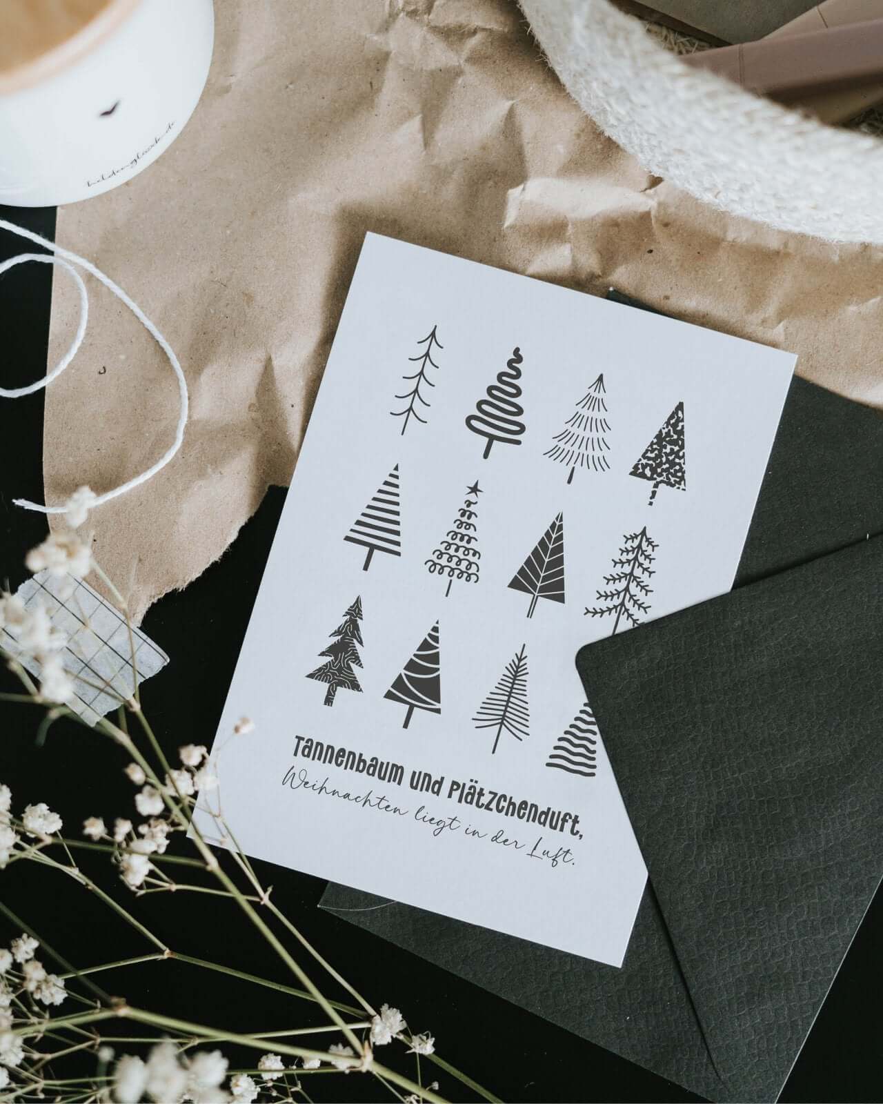 Tannenbaum und Plätzchenduft · Postkarte