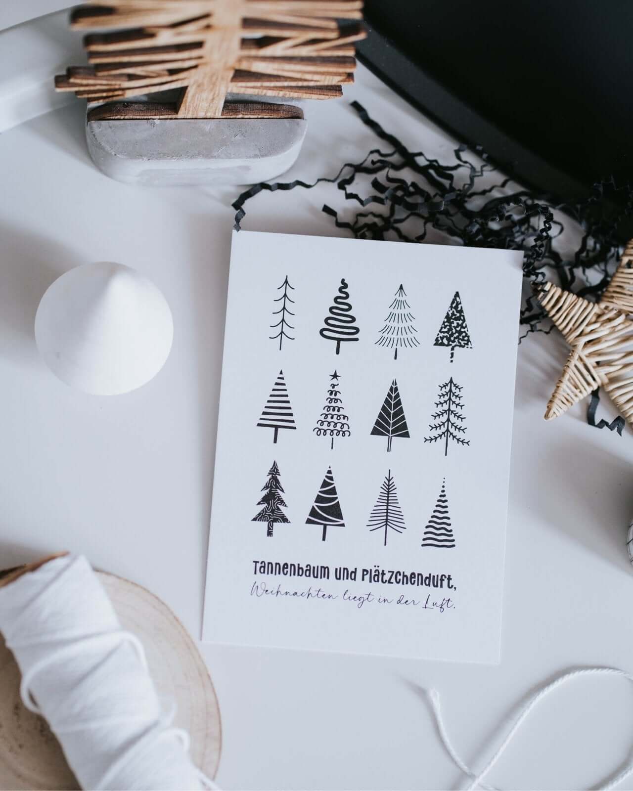Tannenbaum und Plätzchenduft · Postkarte