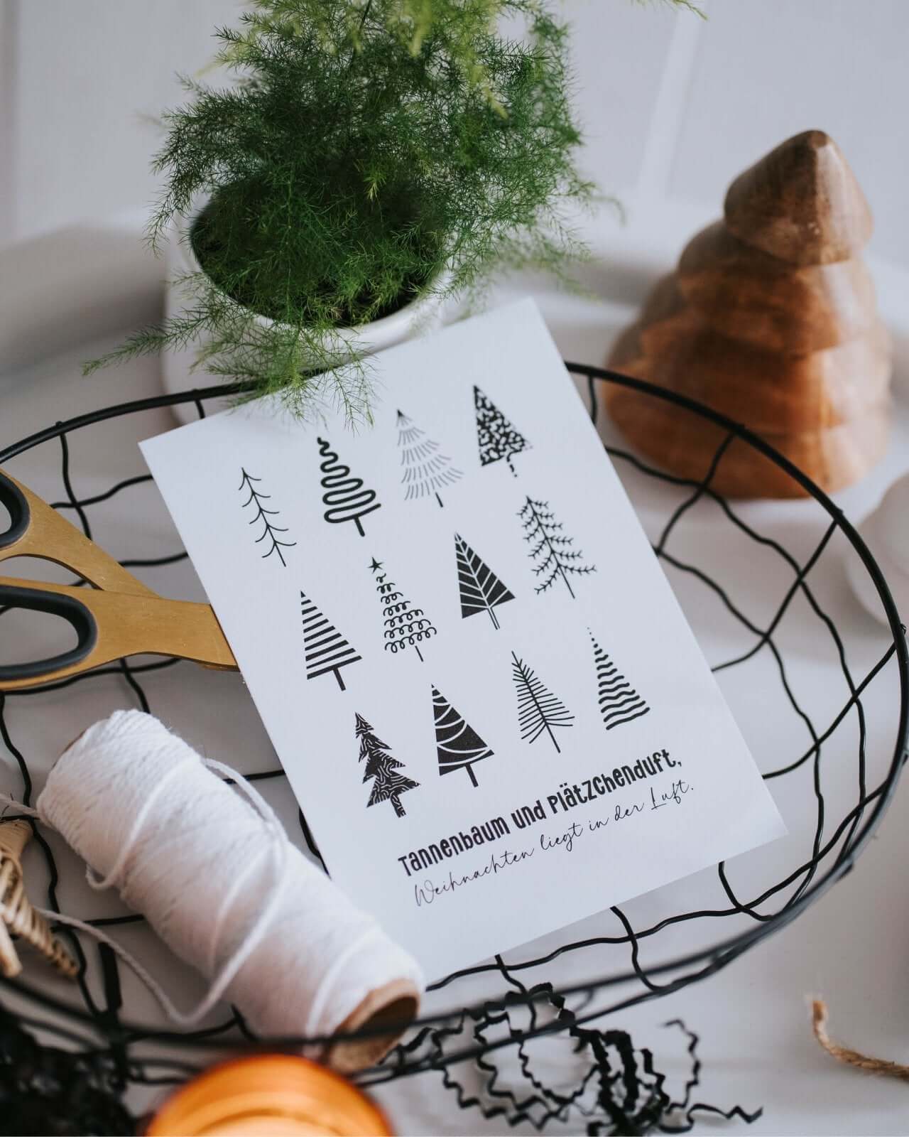 Tannenbaum und Plätzchenduft · Postkarte