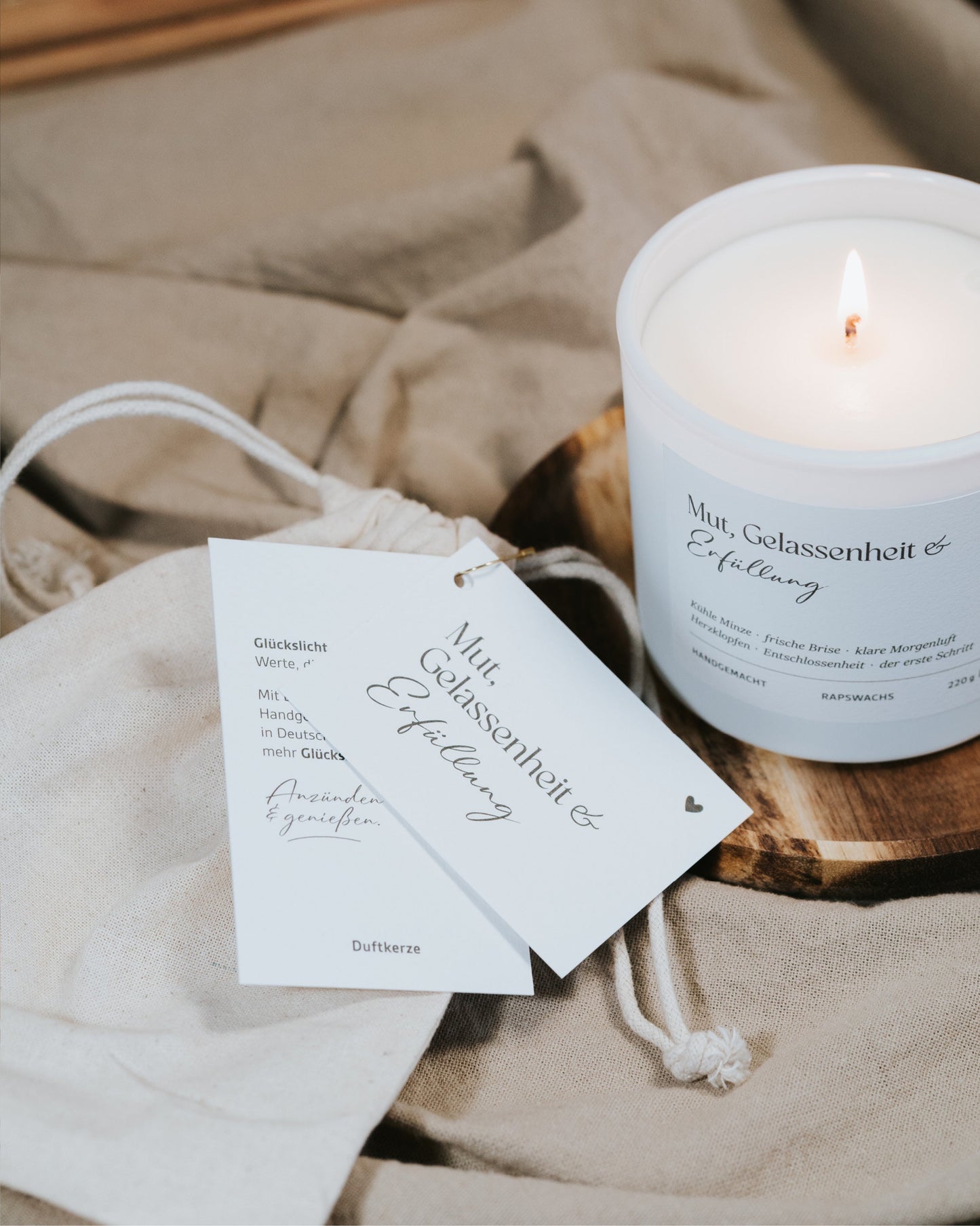 Mut, Gelassenheit und Erfüllung · Duftkerze