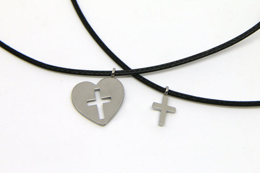 Thankgoods Freundschaft-Schmuckset Herz/Kreuz für 2 Menschen die Ihre Liebe auf eine ganz besondere Art teilen möchten!