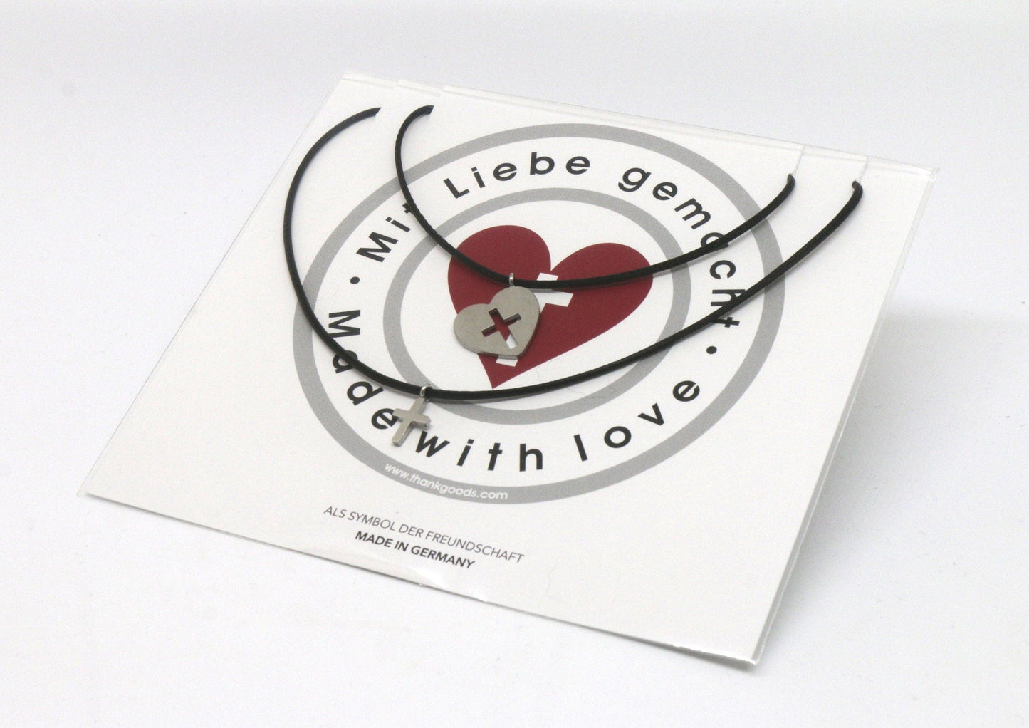 Thankgoods Freundschaft-Schmuckset Herz/Kreuz für 2 Menschen die Ihre Liebe auf eine ganz besondere Art teilen möchten!