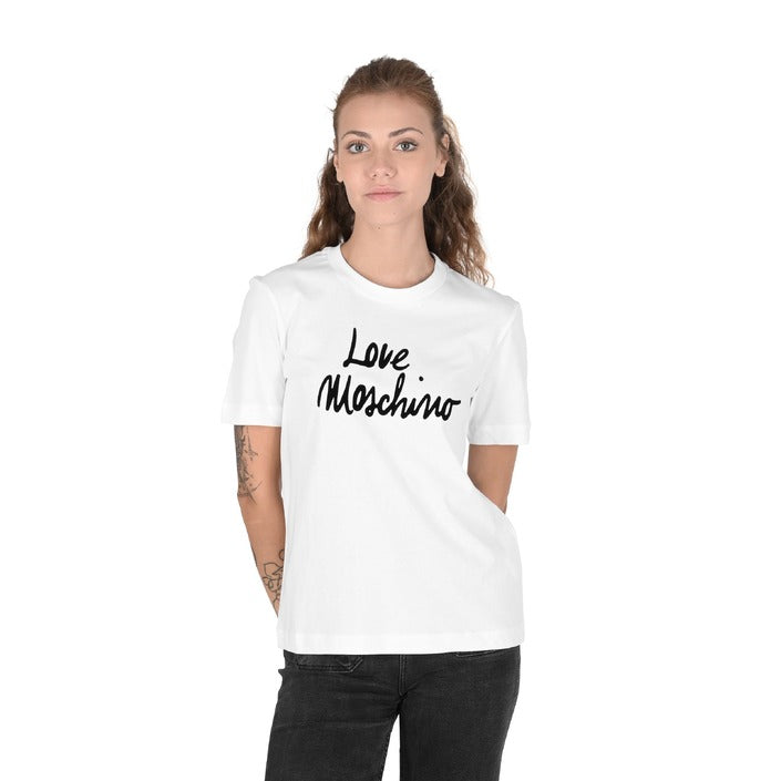Love Moschino - Love Moschino Damen T-Shirt W 4 H06 18 M 3876 A00 OPTICAL WHITE