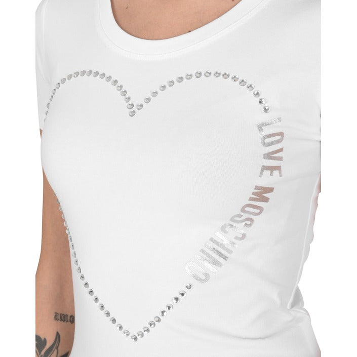 Love Moschino - Love Moschino Damen T-Shirt W 4 H19 09 E 2264 A00 OPTICAL WHITE
