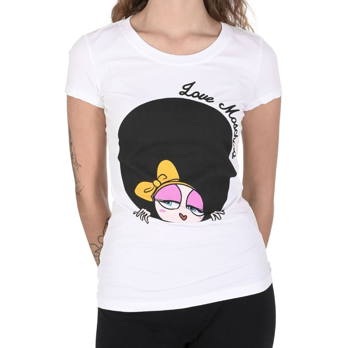 Love Moschino - Love Moschino Damen T-Shirt W 4 B19 4Z E 2065 A00 OPTICAL WHITE