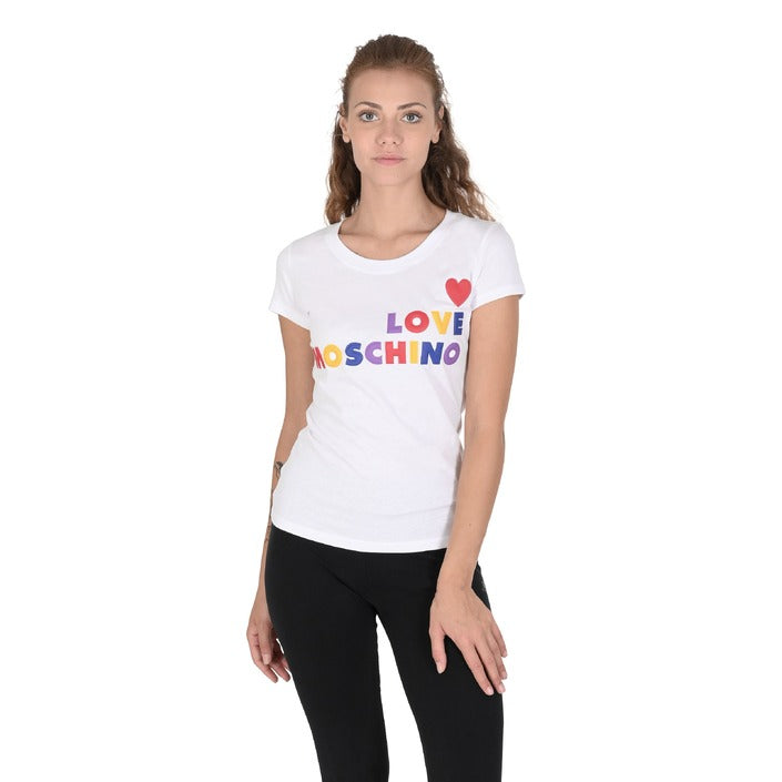 Love Moschino - Love Moschino Damen T-Shirt W 4 B19 5B M 4083 A00 OPTICAL WHITE