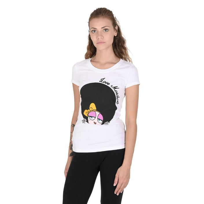 Love Moschino - Love Moschino Damen T-Shirt W 4 B19 4Z E 2065 A00 OPTICAL WHITE
