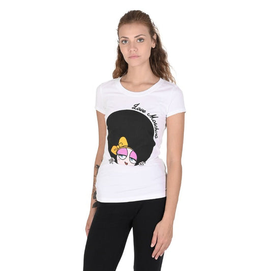 Love Moschino - Love Moschino Damen T-Shirt W 4 B19 4Z E 2065 A00 OPTICAL WHITE