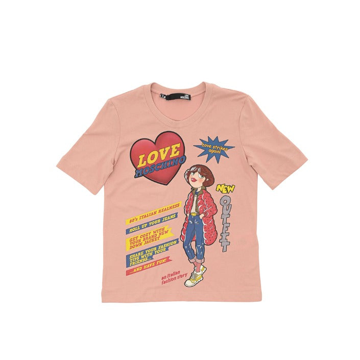 Love Moschino - Love Moschino Damen T-Shirt W 4 F15 3D M 3876 M12 POWDER PINK