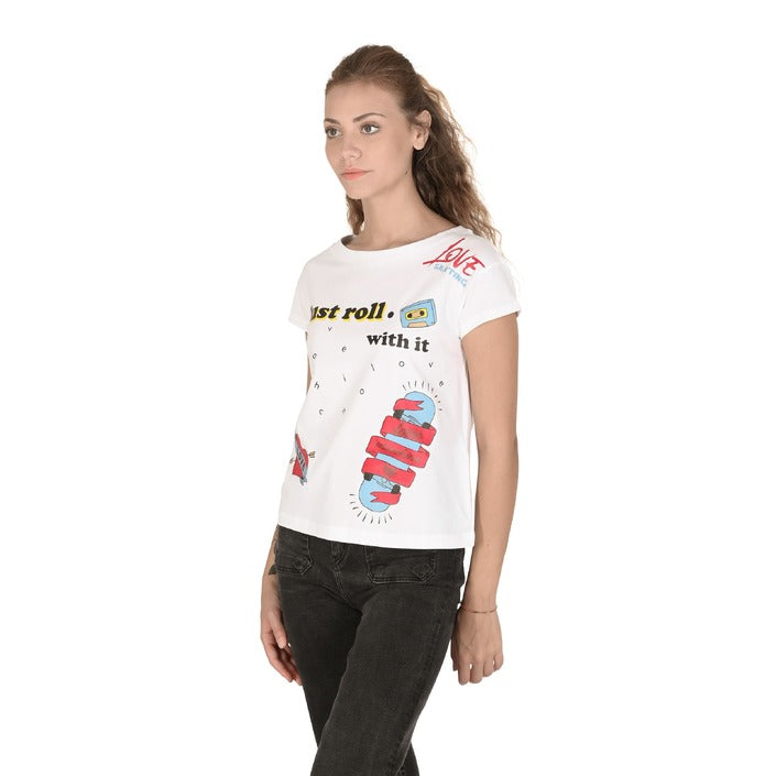 Love Moschino - Love Moschino Damen T-Shirt W 4 F30 3E E 1951 A00 OPTICAL WHITE