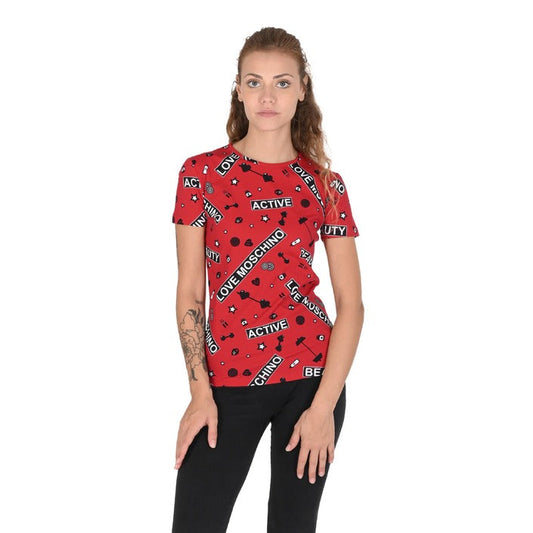 Love Moschino - Love Moschino Damen T-Shirt W 4 H16 00 E 2166 0003 GYM FONDO ROSSO