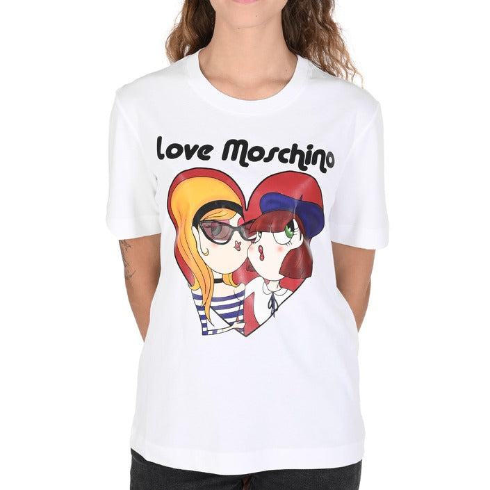 Love Moschino - Love Moschino Damen T-Shirt W 4 H06 13 M 3517 A00 OPTICAL WHITE