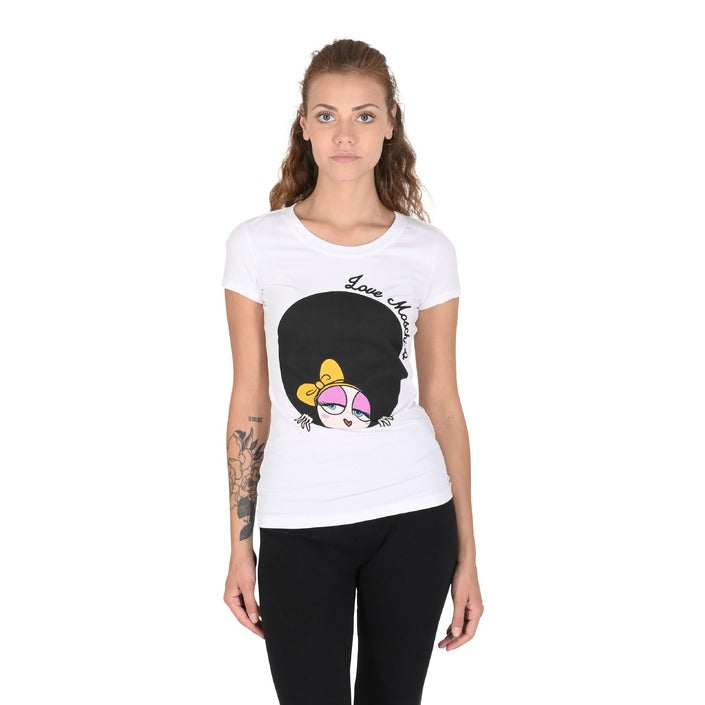Love Moschino - Love Moschino Damen T-Shirt W 4 B19 4Z E 2065 A00 OPTICAL WHITE